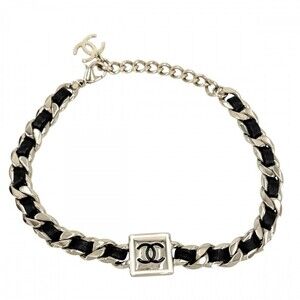 Chanel Choker for Women, Coco Mark Chain Accessory Necklace with Adjustable C...